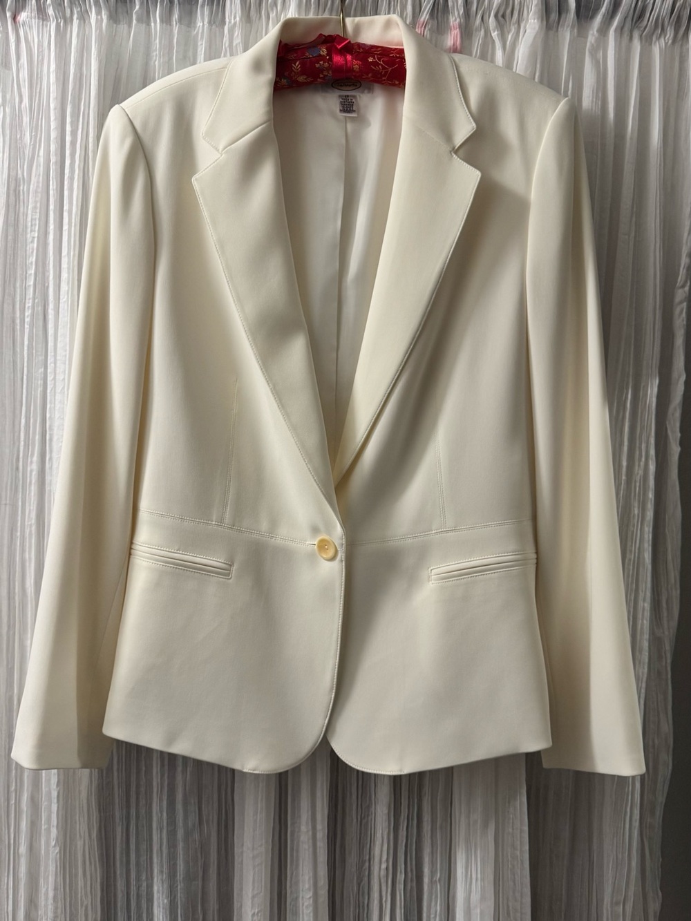Talbots Ivory One-Button Blazer Jacket - Picture 9 of 10
